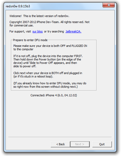 Привязанный джейлбрейк iOS 6.0/6.0.1 для A4 (iPhone 3GS, 4, iPod Touch 4G)