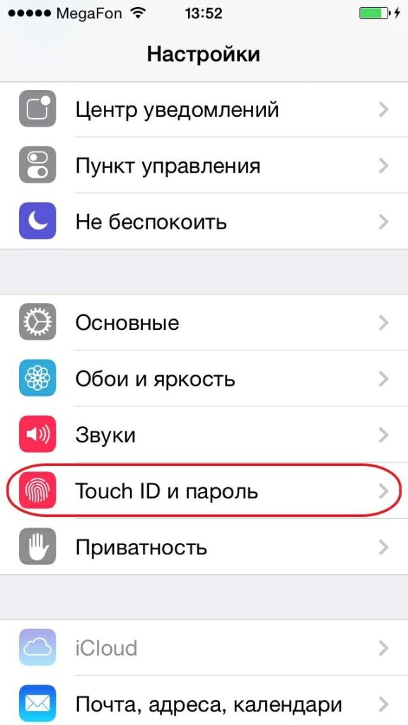 Отпечатки пальцев на iphone