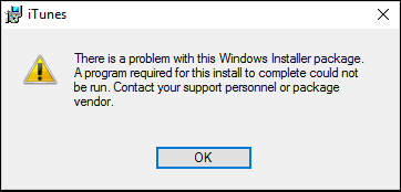 Ошибка пакета установщика Windows