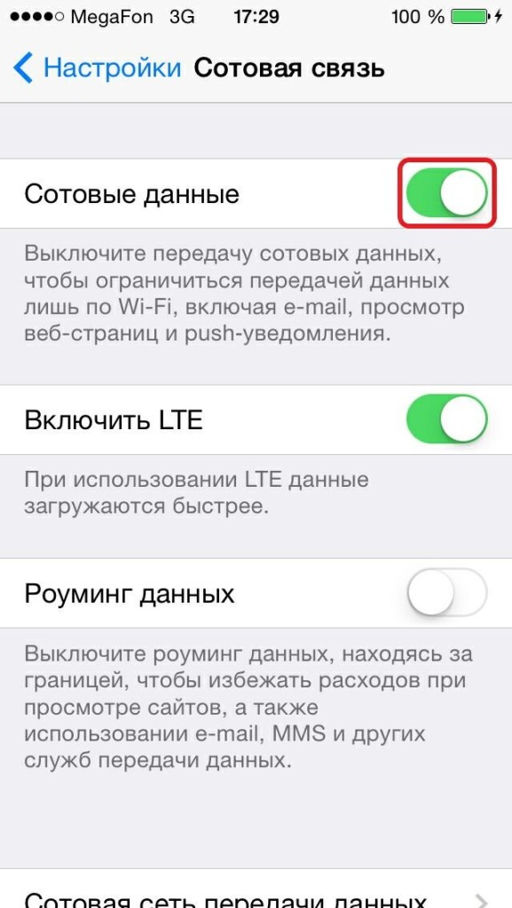 Как отключить Интернет на iPhone?