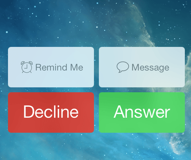 Меню вызова