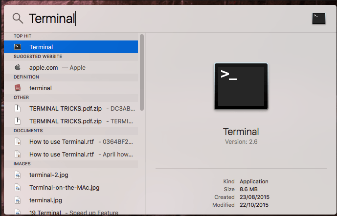 Терминал на Mac